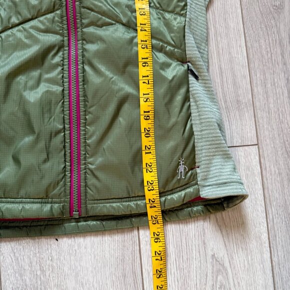 Smartwool Olive Green Hooded Vest with Pink Accents - Picture 8 of 9